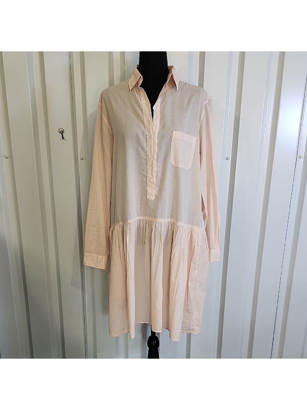 Grayson Frank & Eileen The Changemaker Peach Cotton Dress Size 03 Medium